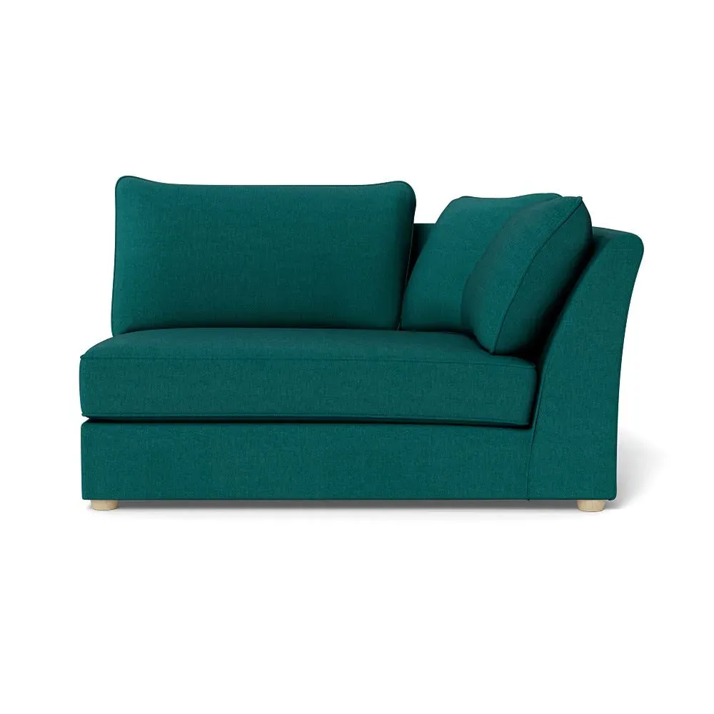 Large Curved LHF Corner Unit - Green, Brushed Cotton image