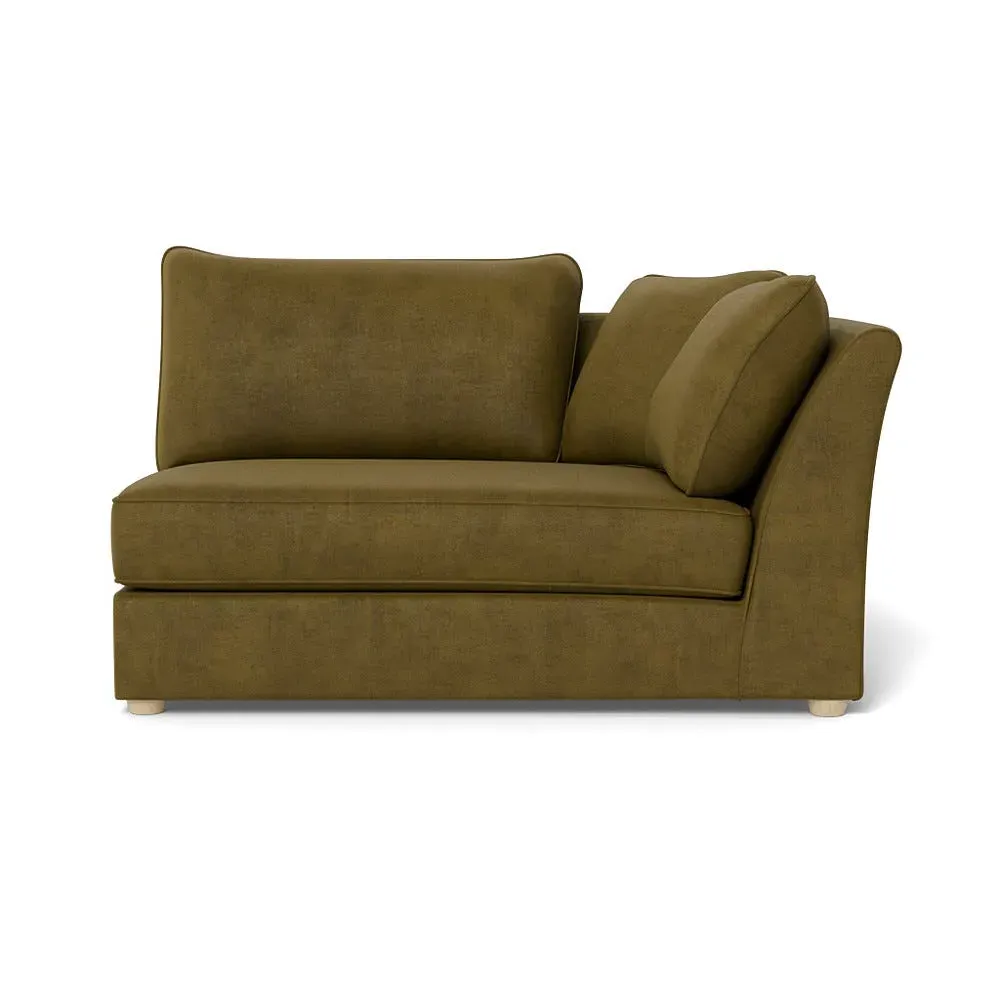 Large Curved LHF Corner Unit - Green, Velvet