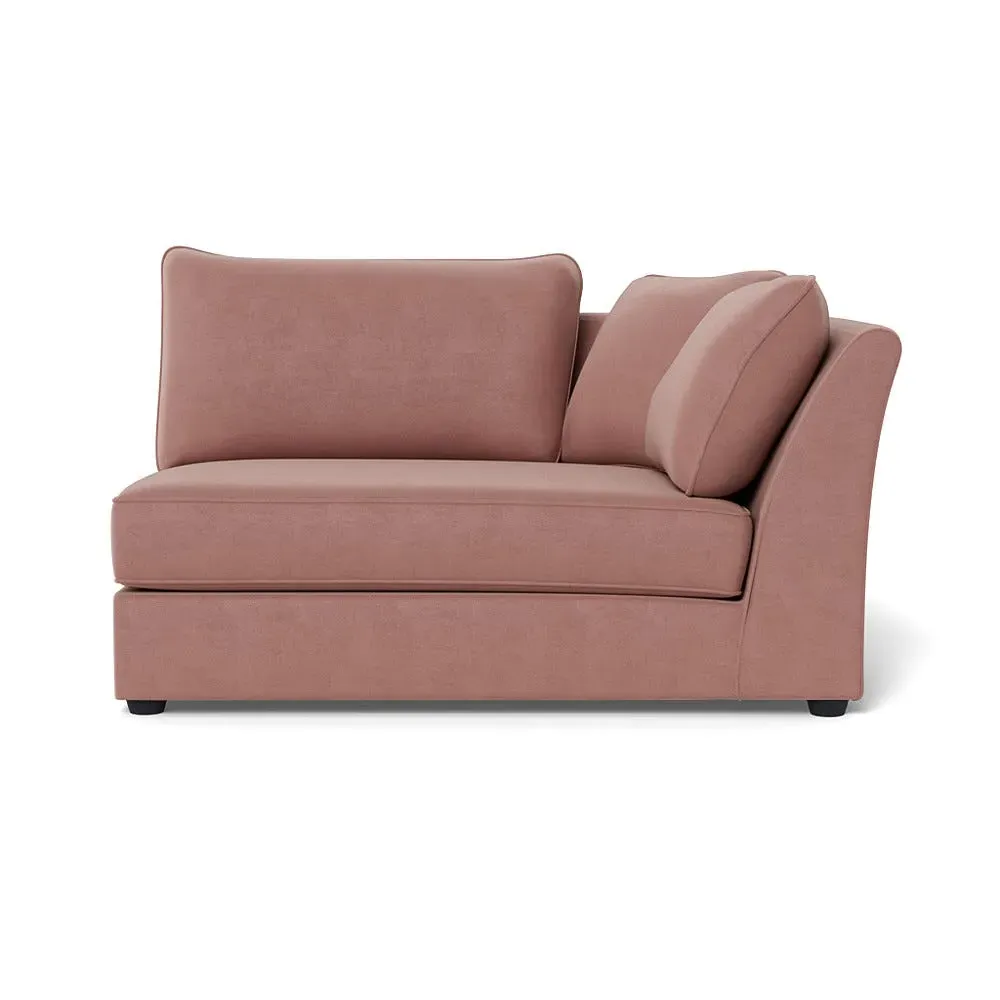 Large Curved LHF Corner Unit - Pink, Velvet