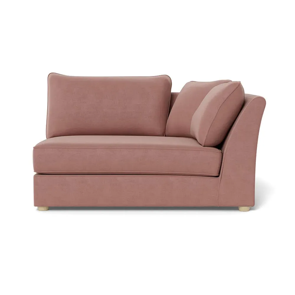 Large Curved LHF Corner Unit - Pink, Velvet