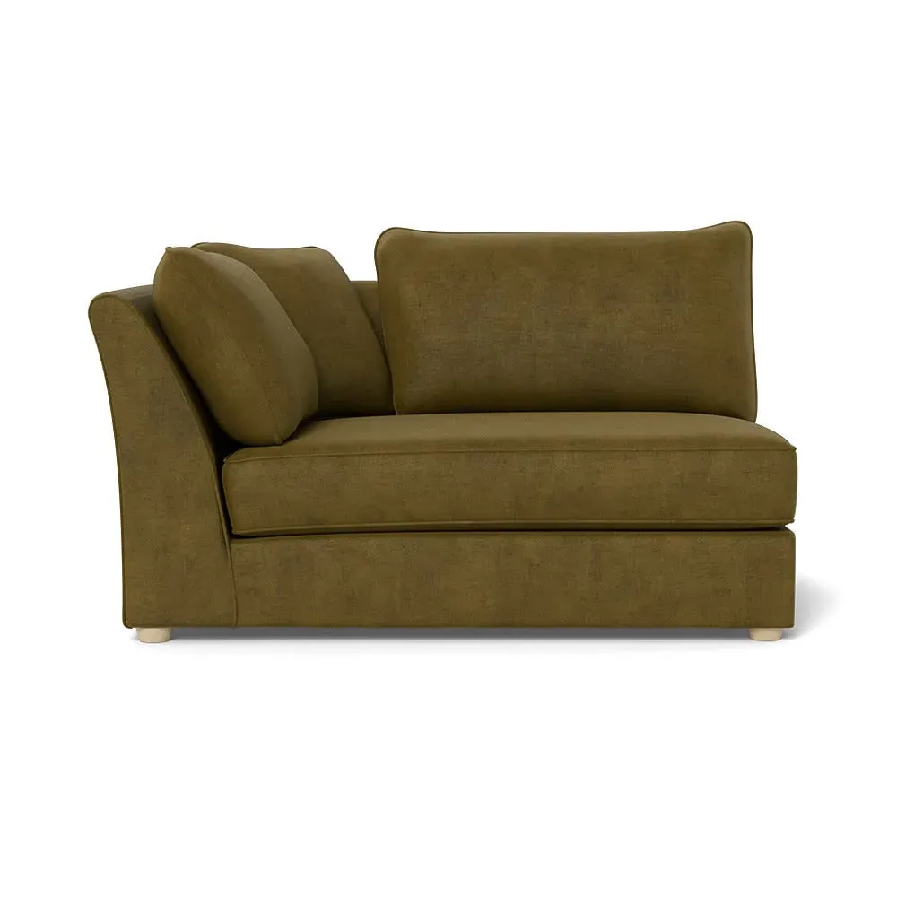Large Curved RHF Corner Unit - Green, Luxe Velvet
