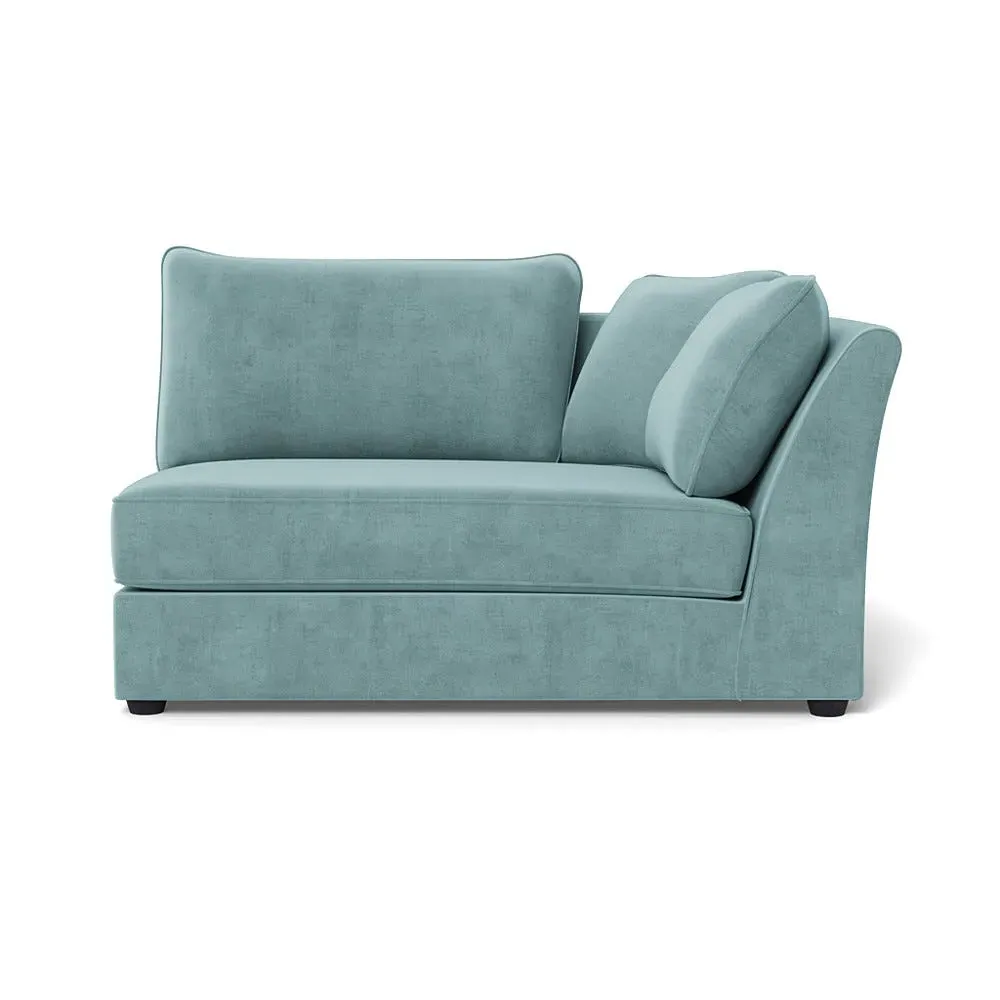 Large LHF Corner Unit - Blue, Velvet