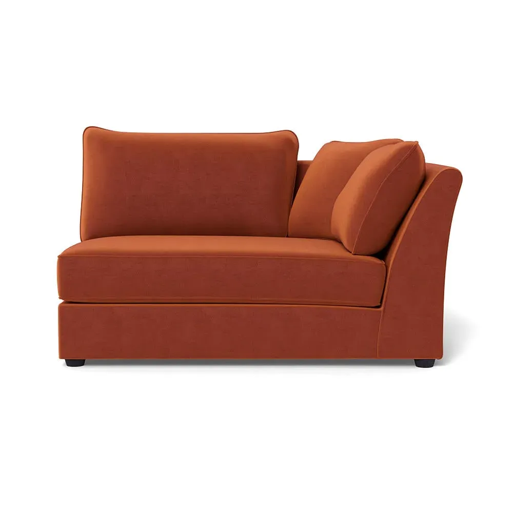 Large LHF Sofa Unit - Brown, Cotton Velvet