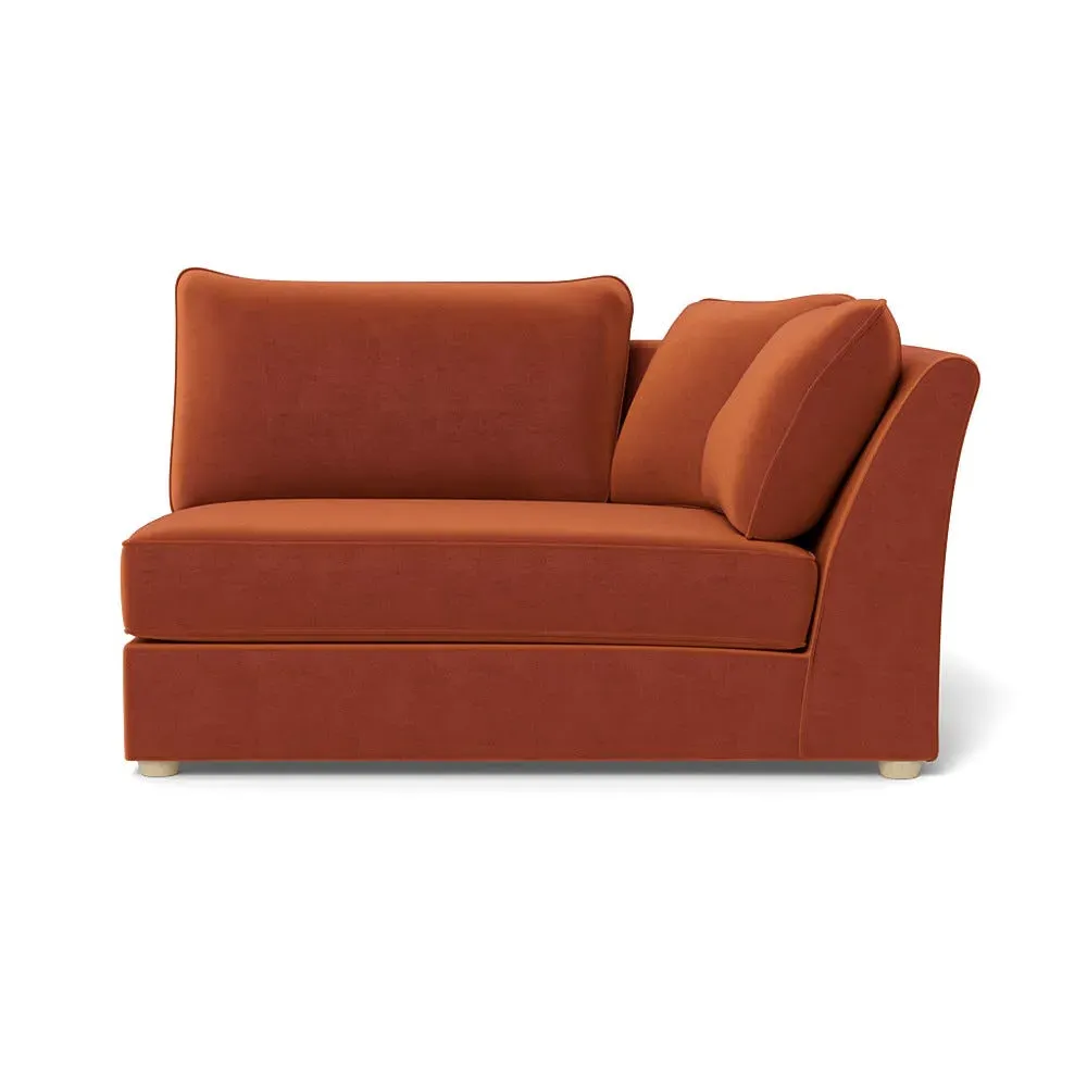 Large LHF Sofa Unit - Brown, Cotton Velvet