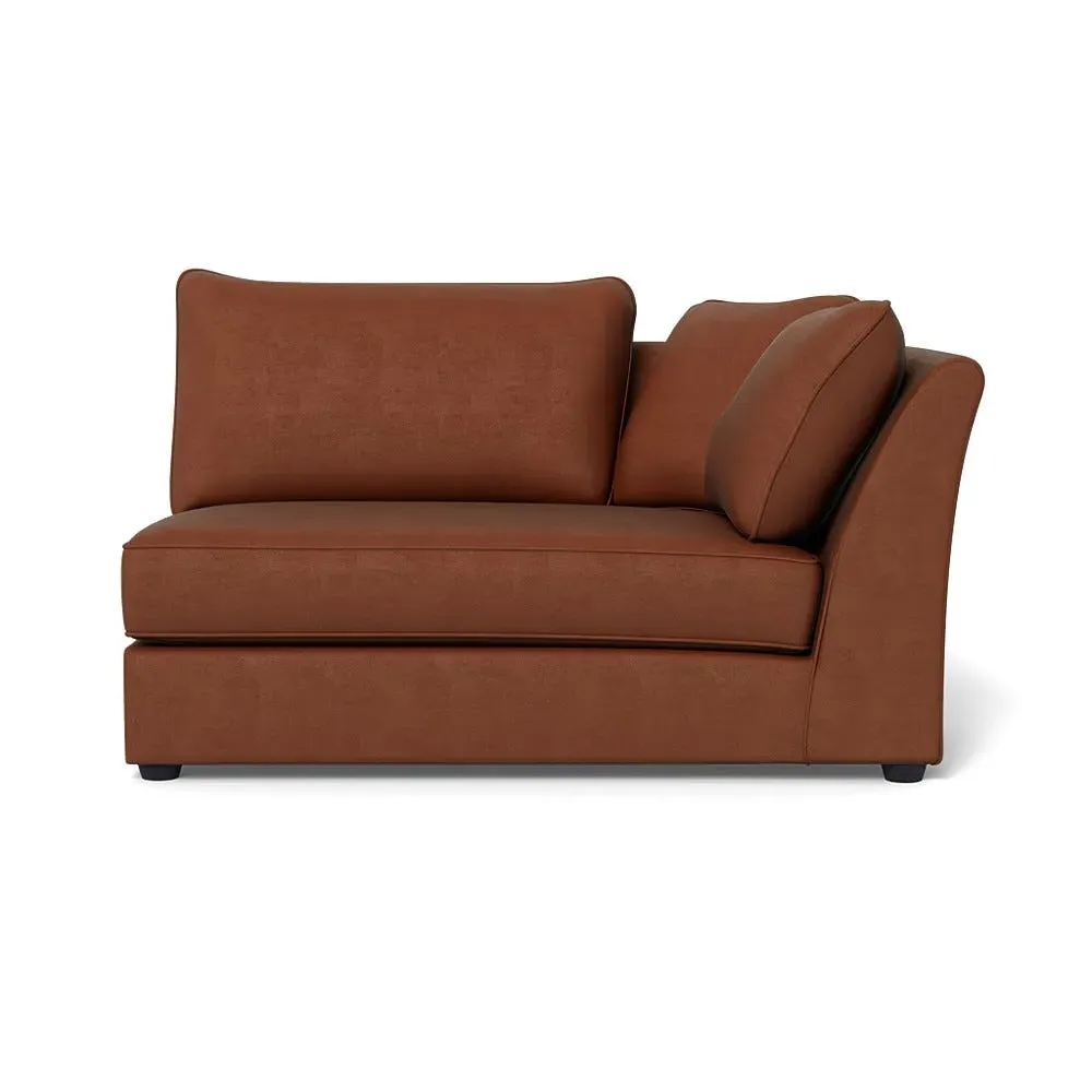 Large LHF Sofa Unit - Brown, Smart Luxe Velvet