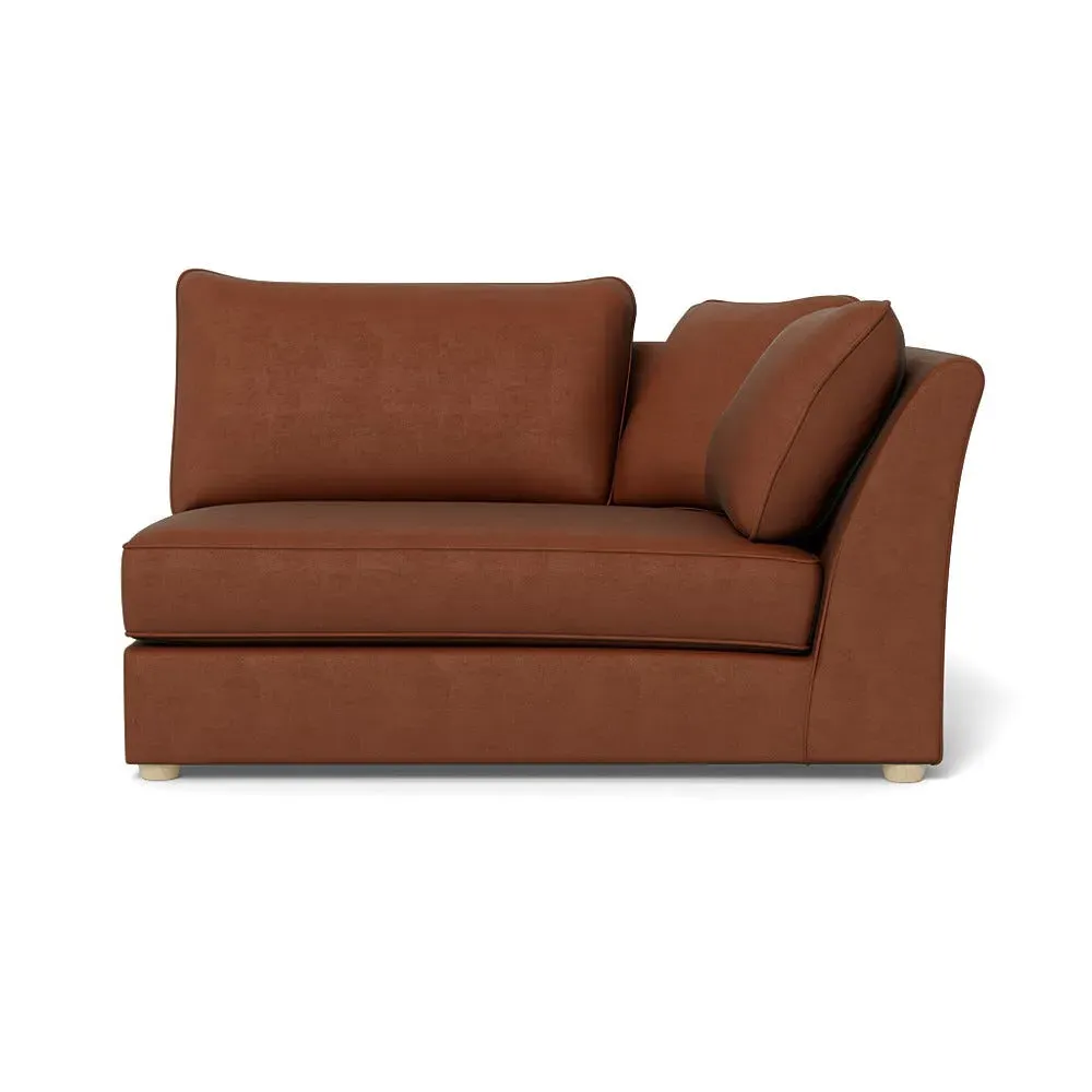 Large LHF Sofa Unit - Brown, Smart Luxe Velvet