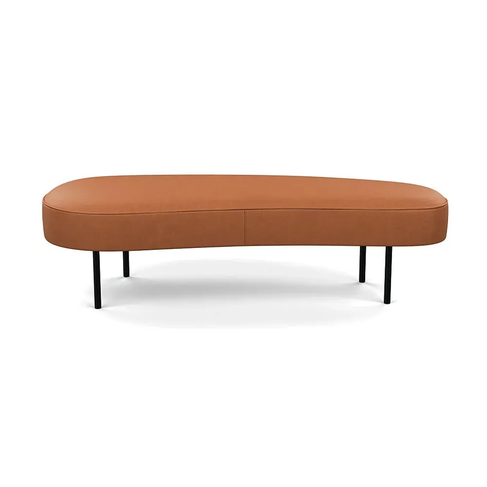 Large Ottoman with Black Feet - Brown, Leather