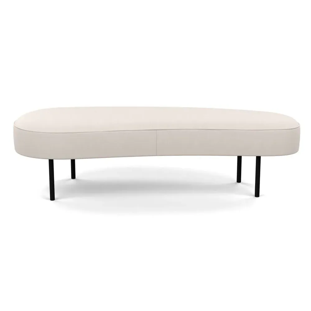 Large Ottoman with Black Feet - Natural, Cotton