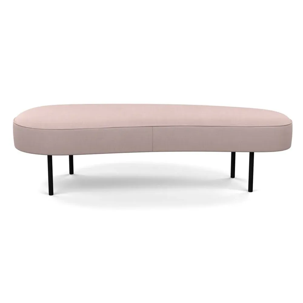 Large Ottoman with Black Feet - Pink, Cotton