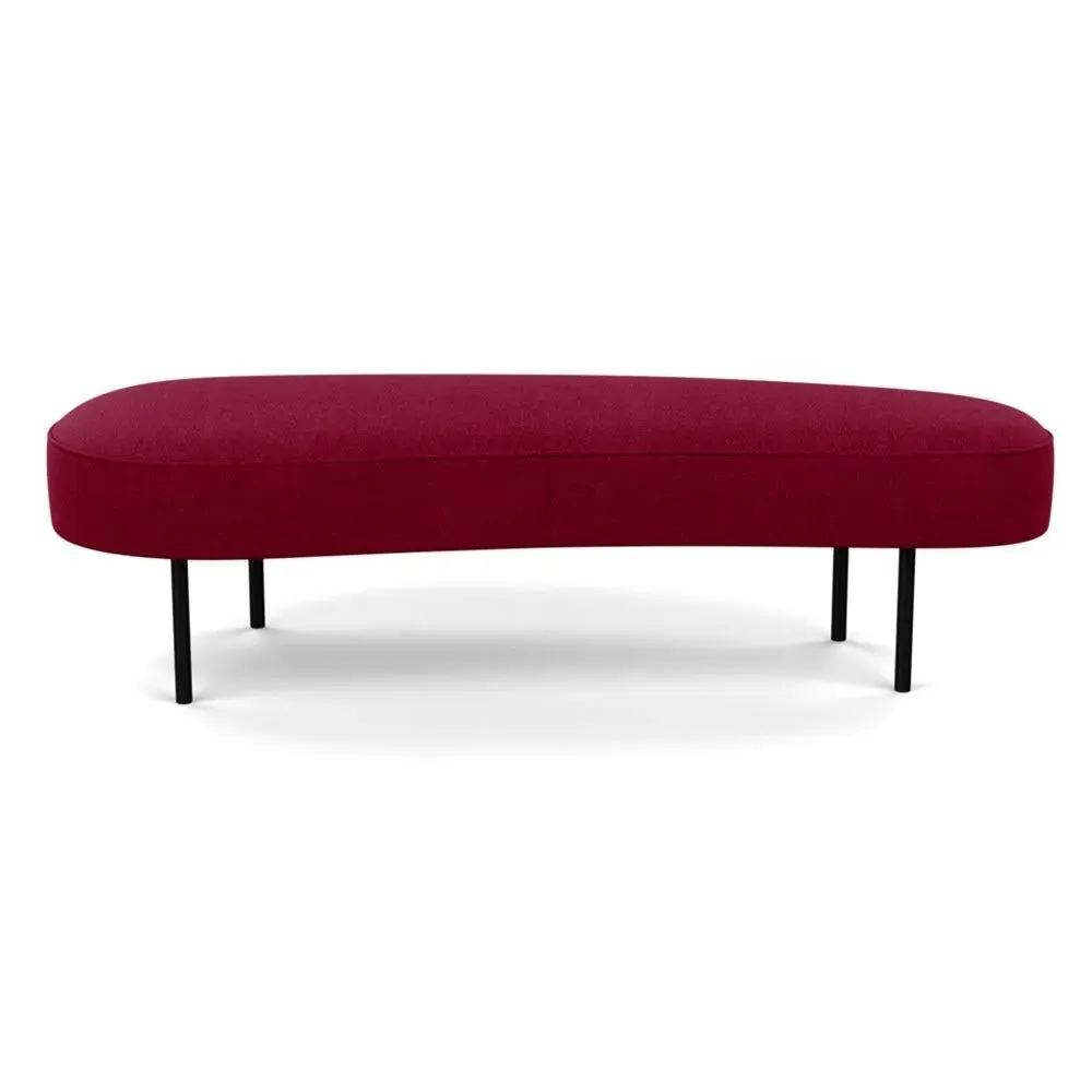 Large Ottoman with Black Feet - Red, Wool