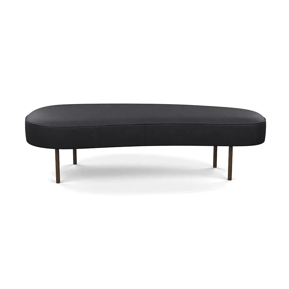 Large Ottoman with Bronze Feet - Black, Leather