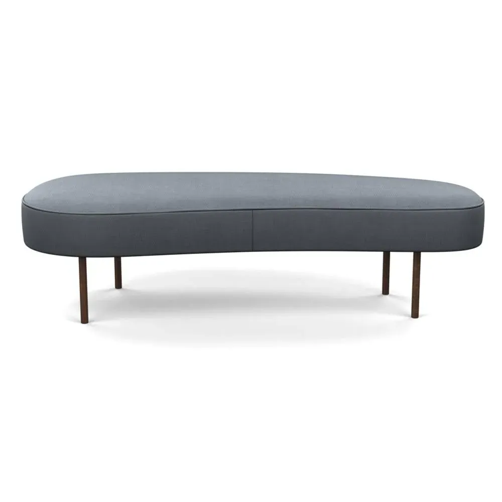 Large Ottoman with Bronze Feet - Grey, Cotton