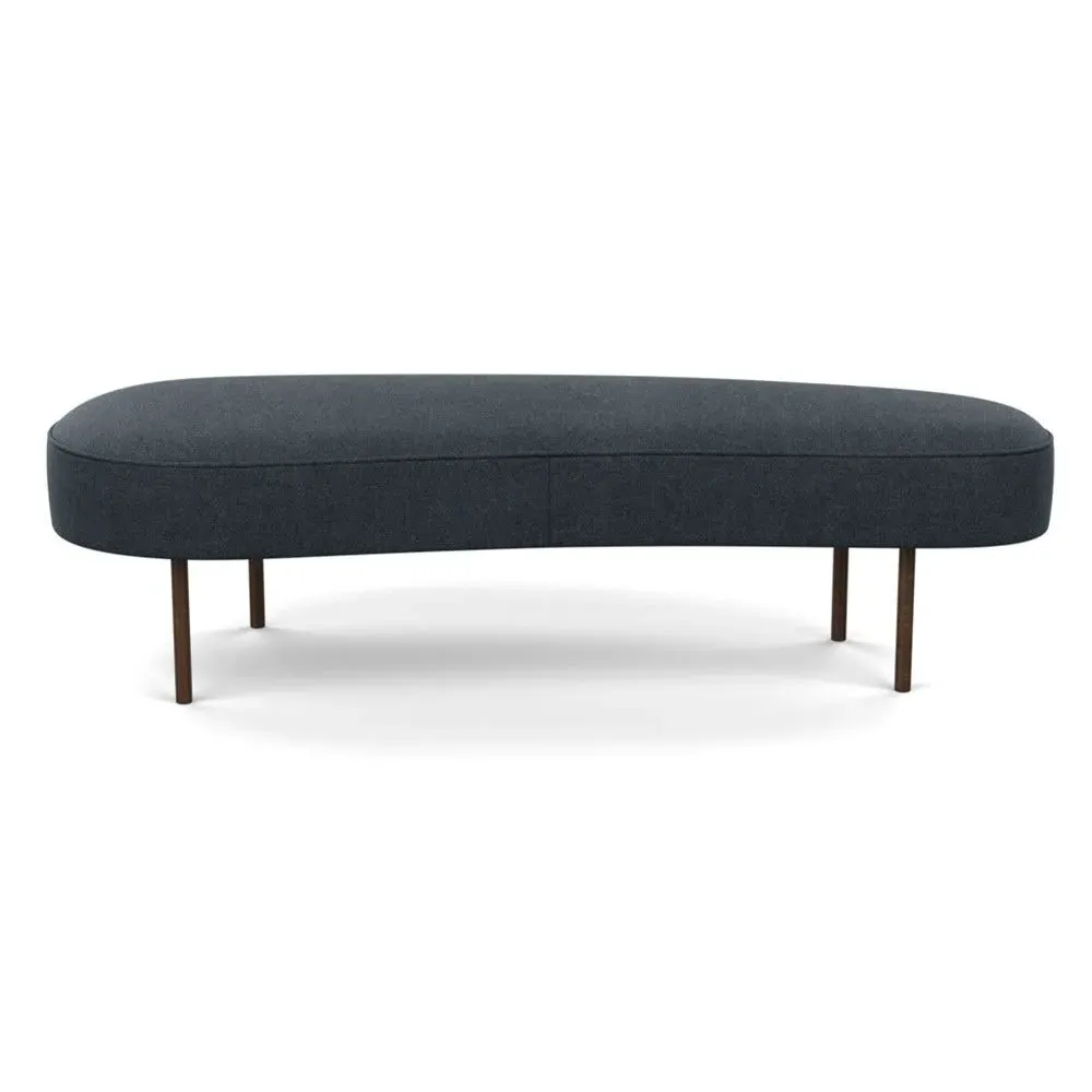 Large Ottoman with Bronze Feet - Grey, Wool