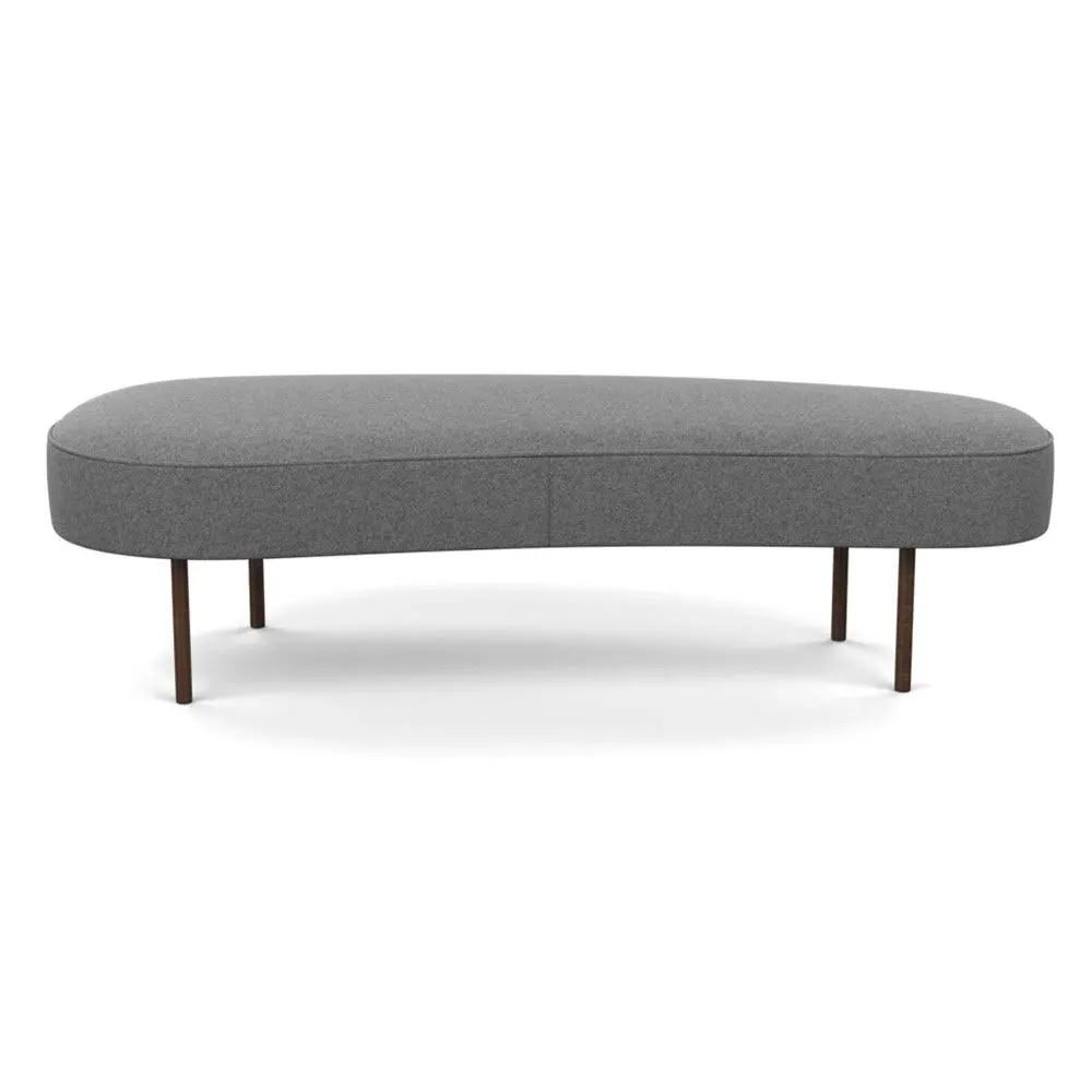 Large Ottoman with Bronze Feet - Grey, Wool