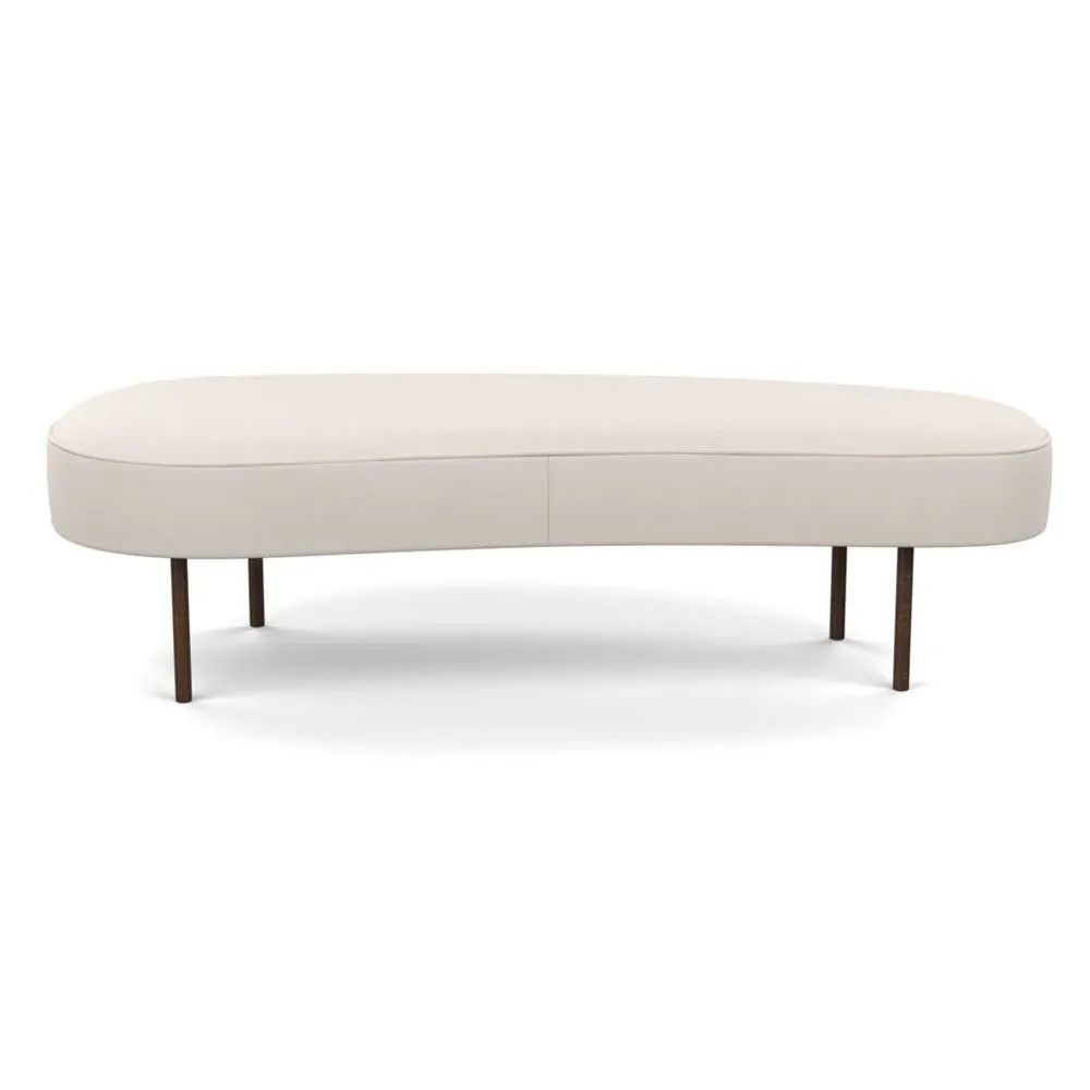 Large Ottoman with Bronze Feet - Natural, Cotton