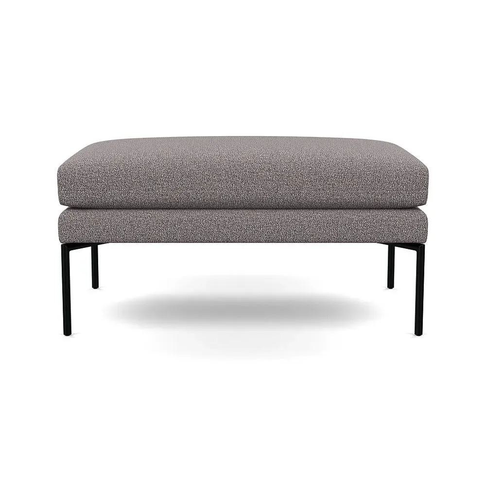 Large Ottoman with Pleated Detail - Grey, Boucle