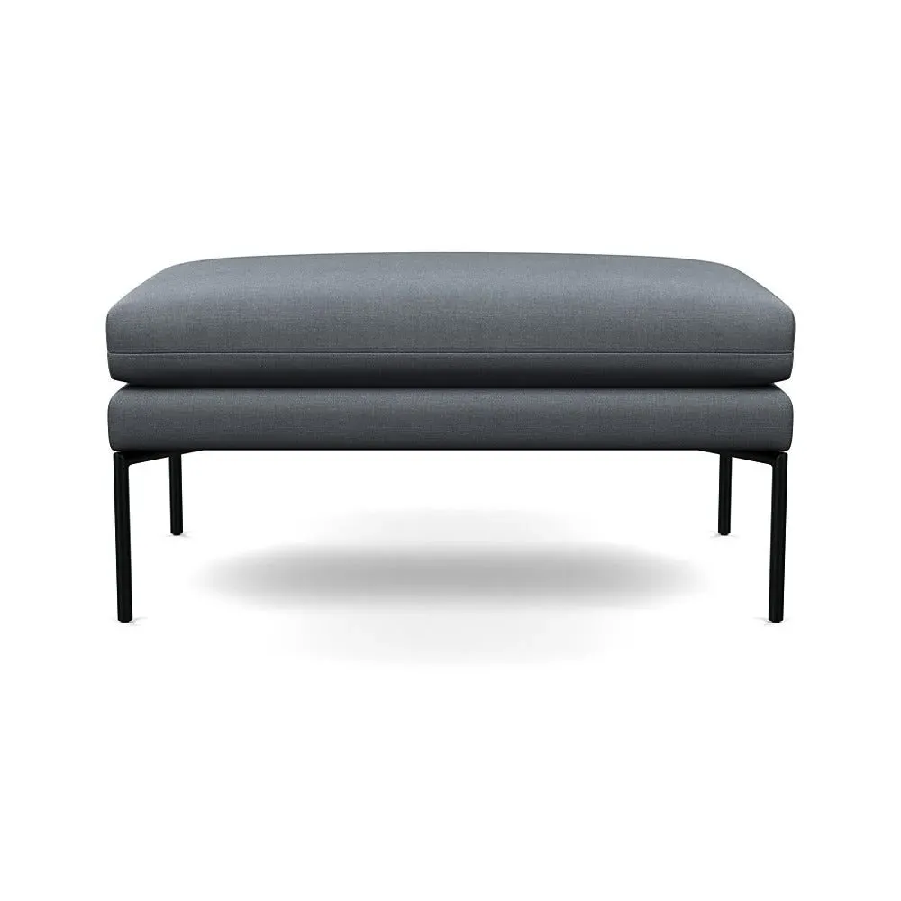 Large Ottoman with Pleated Detail - Grey, Cotton