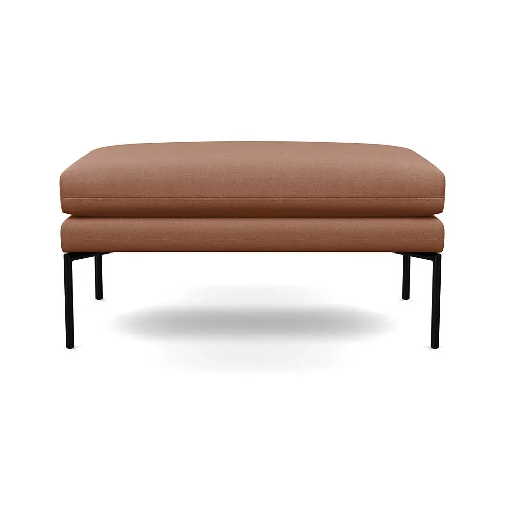 Large Ottoman with Pleated Detail - Pink, Cotton