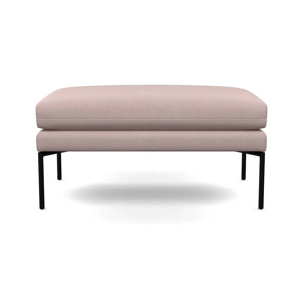 Large Ottoman with Pleated Detail - Pink, Cotton