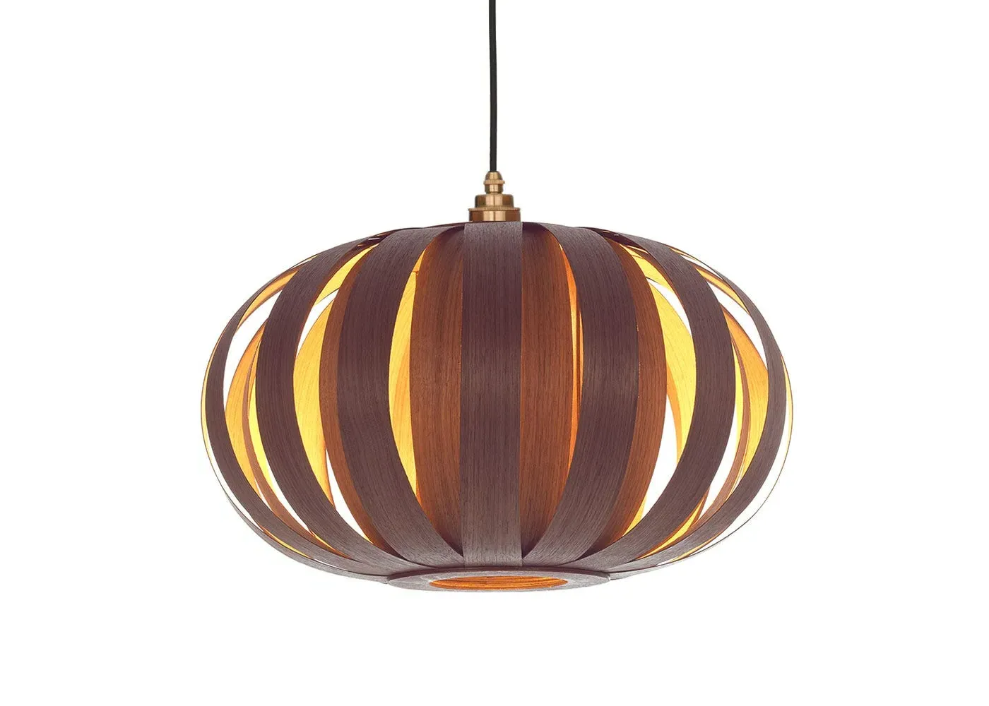 Large Pendant Light Handwoven - Walnut