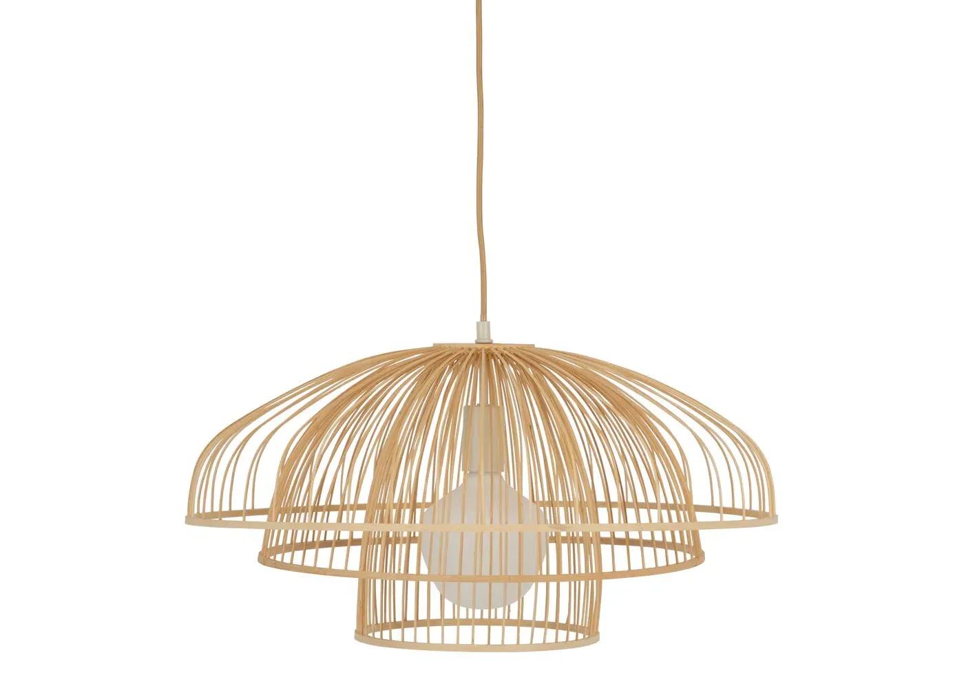 Large Pendant Light - Light Wood, Bamboo