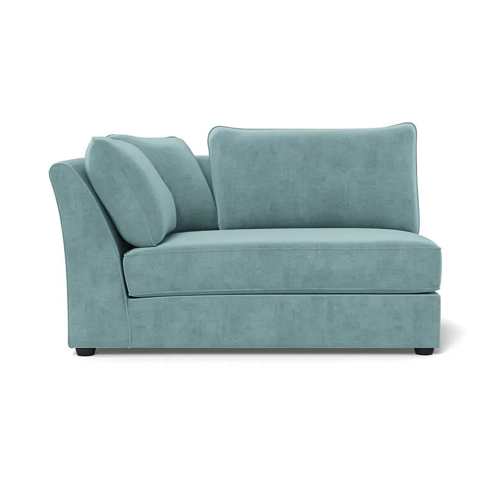 Large RHF Corner Unit - Blue, Luxe Velvet