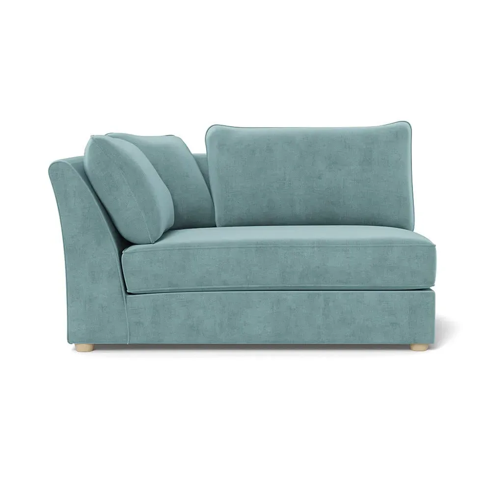 Large RHF Corner Unit - Blue, Luxe Velvet