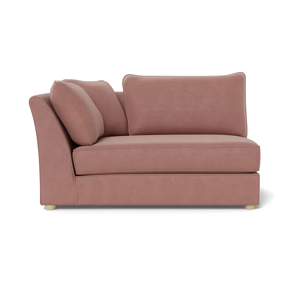 Large RHF Corner Unit - Pink, Luxe Velvet
