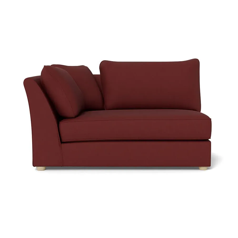 Large RHF Corner Unit - Red, Linen-Cotton