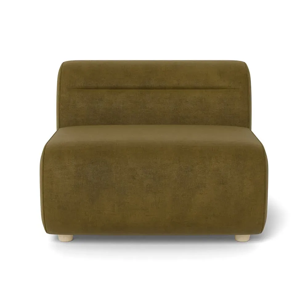 Large Single Sofa Module - Green, Smart Luxe Velvet