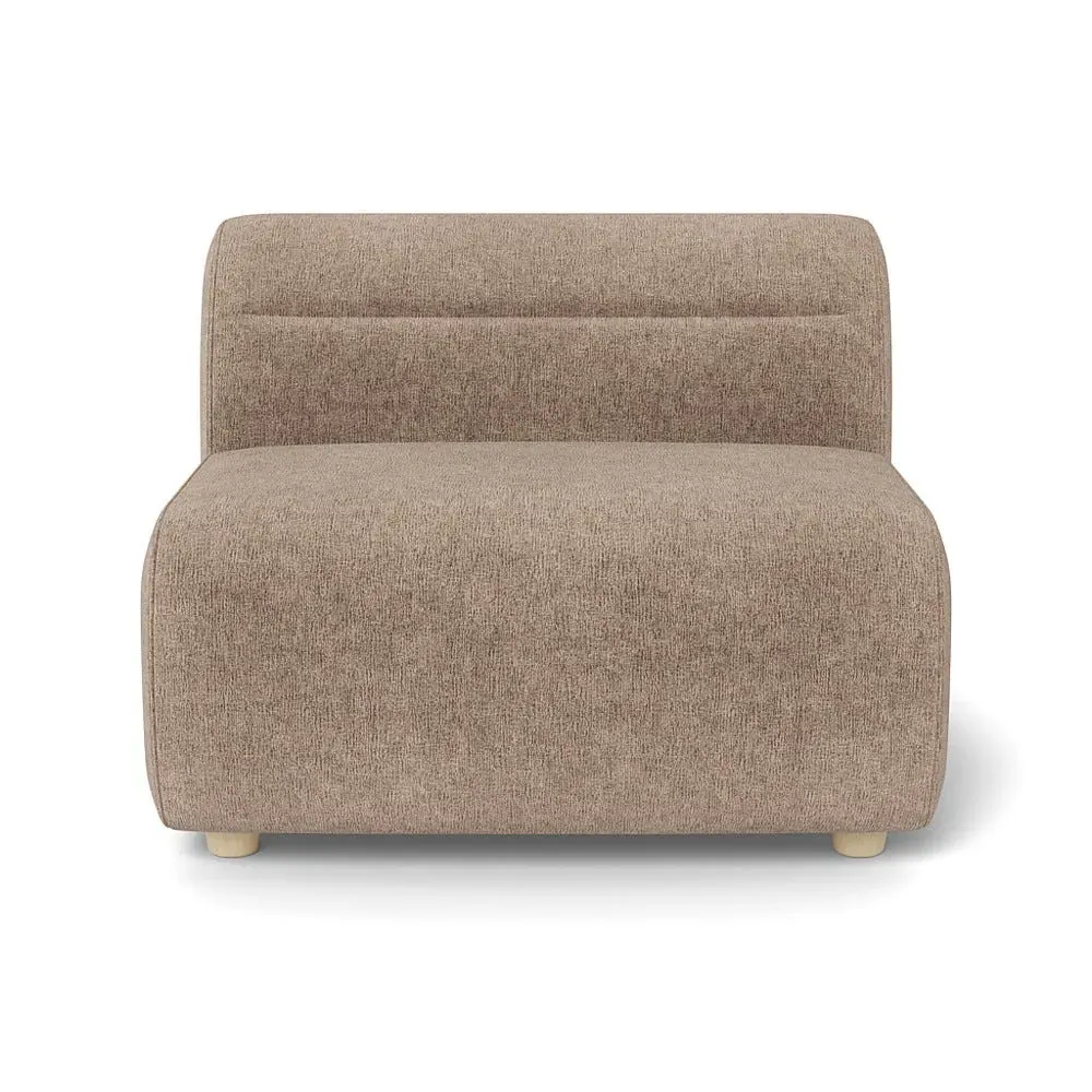 Large Single Sofa Module - Natural, Boucle Velvet