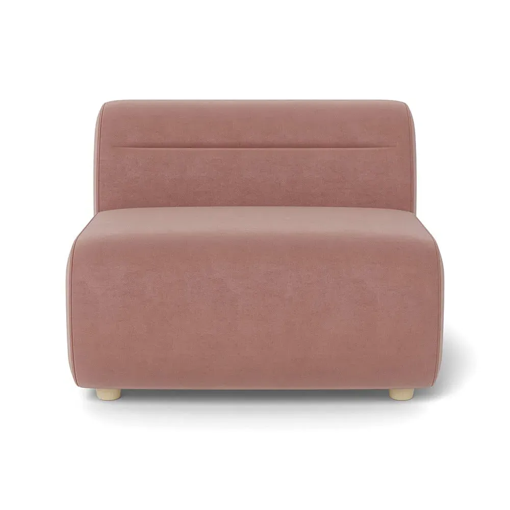 Large Single Sofa Module - Pink, Smart Luxe Velvet