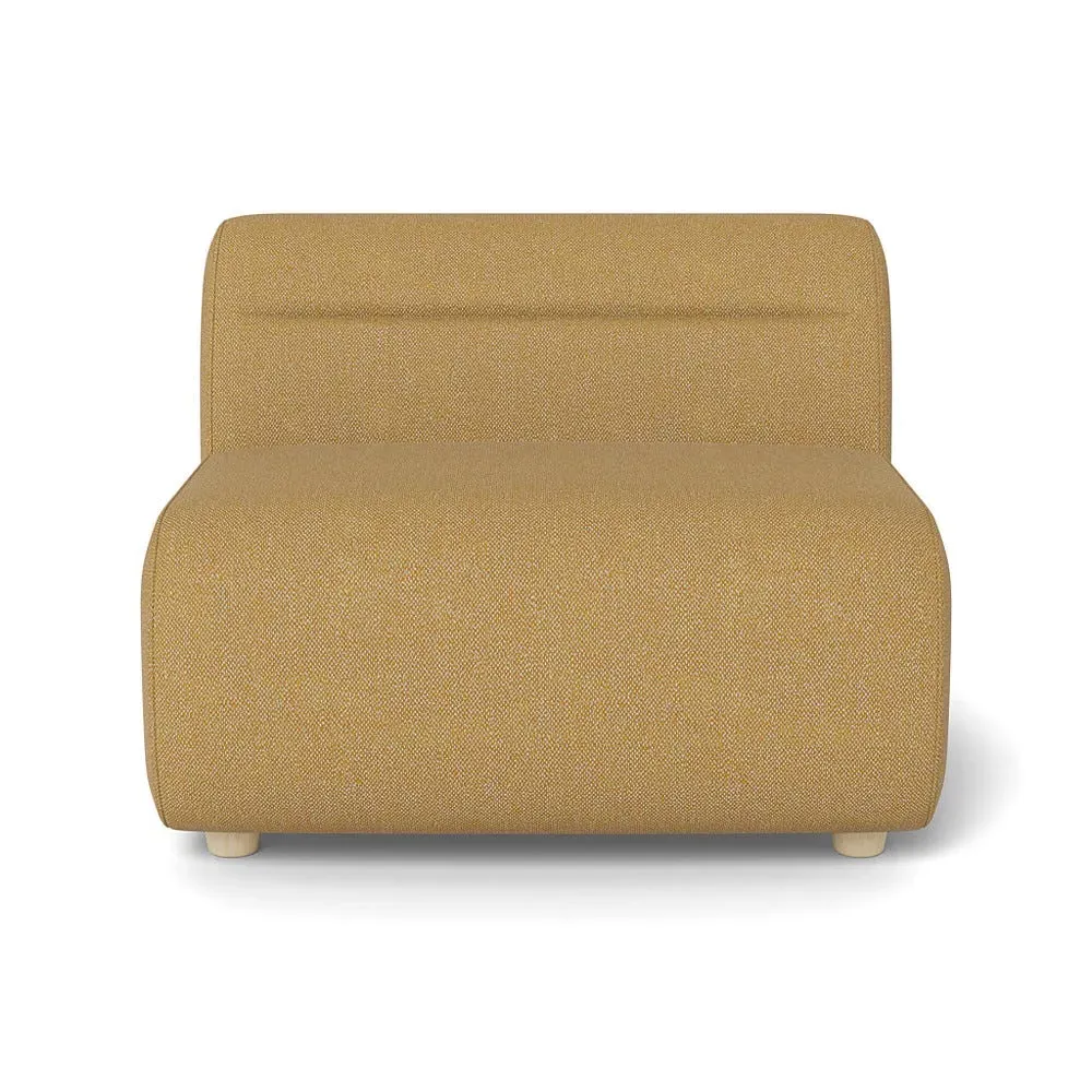 Large Single Sofa Module - Yellow, Boucle Tweed