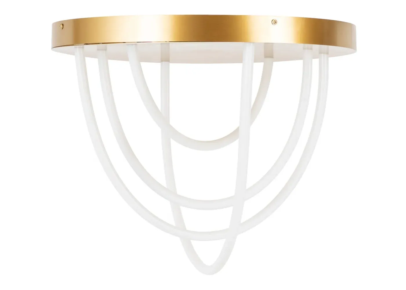 Large Wave LED Flush Ceiling Light - Gold