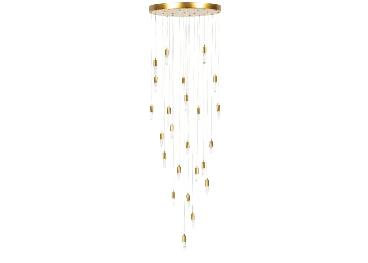 LED Chandelier Light - Gold, Crystal