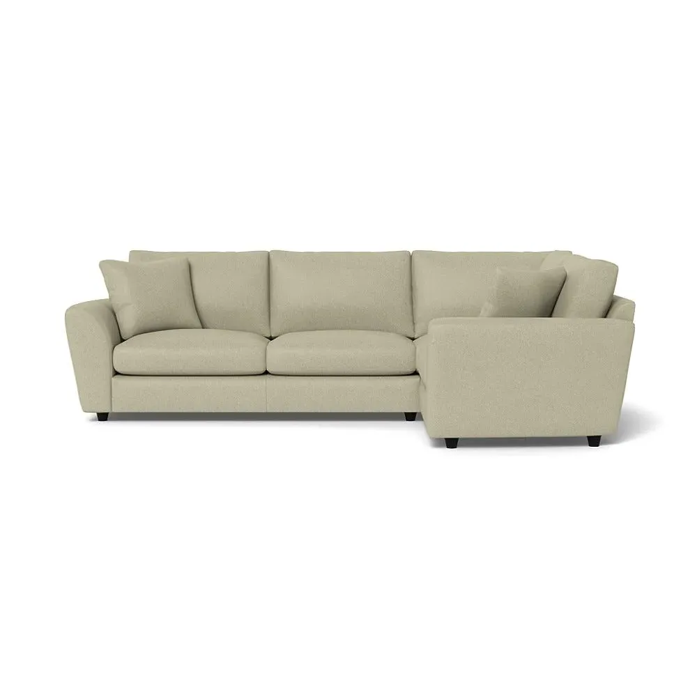 Left Corner Sofa with Curved Arms - Cream, Cotton image