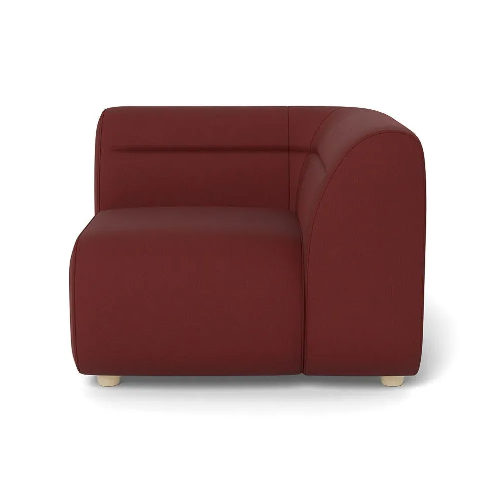 Left Corner Unit Module - Etruscan Red, Capelo Linen-Cotton
