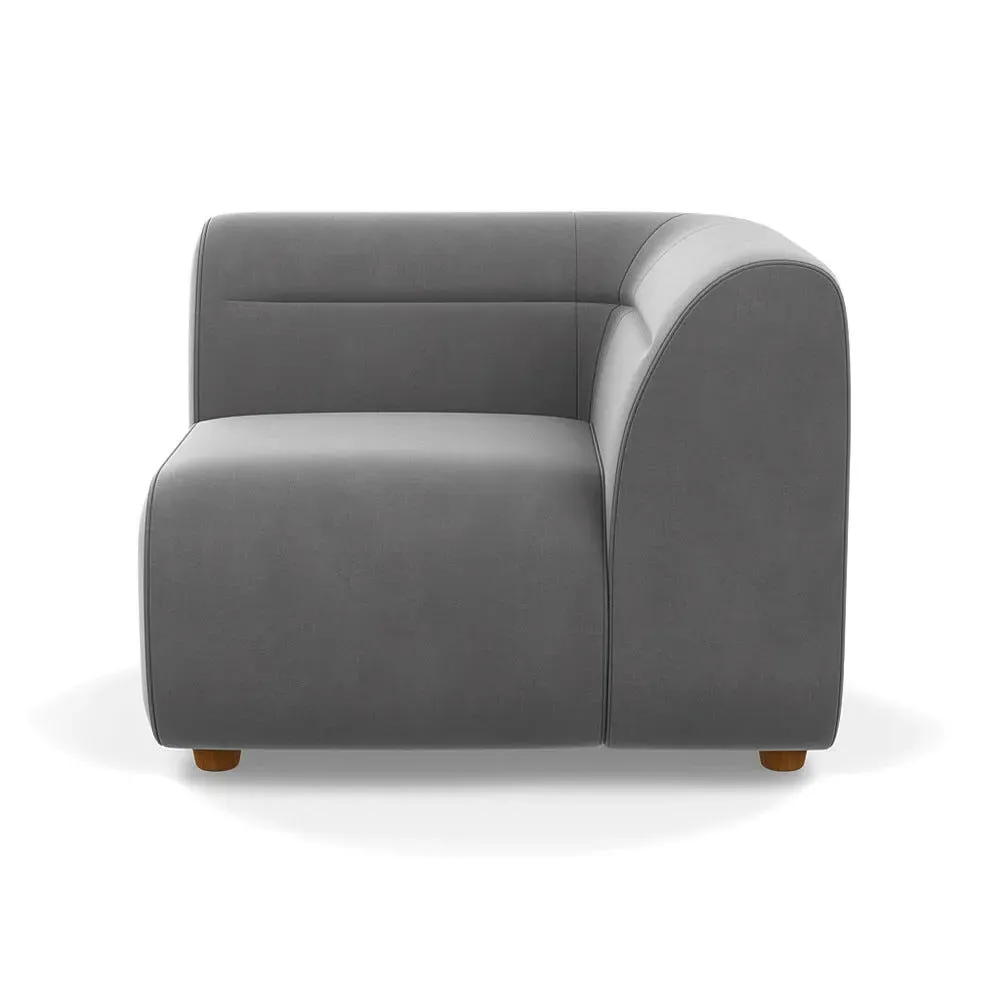Left Corner Unit Module - Mercury, Smart Velvet