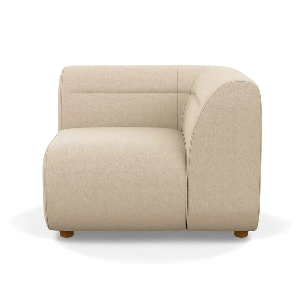 Left Corner Unit Module - Oat, Brushed Cotton