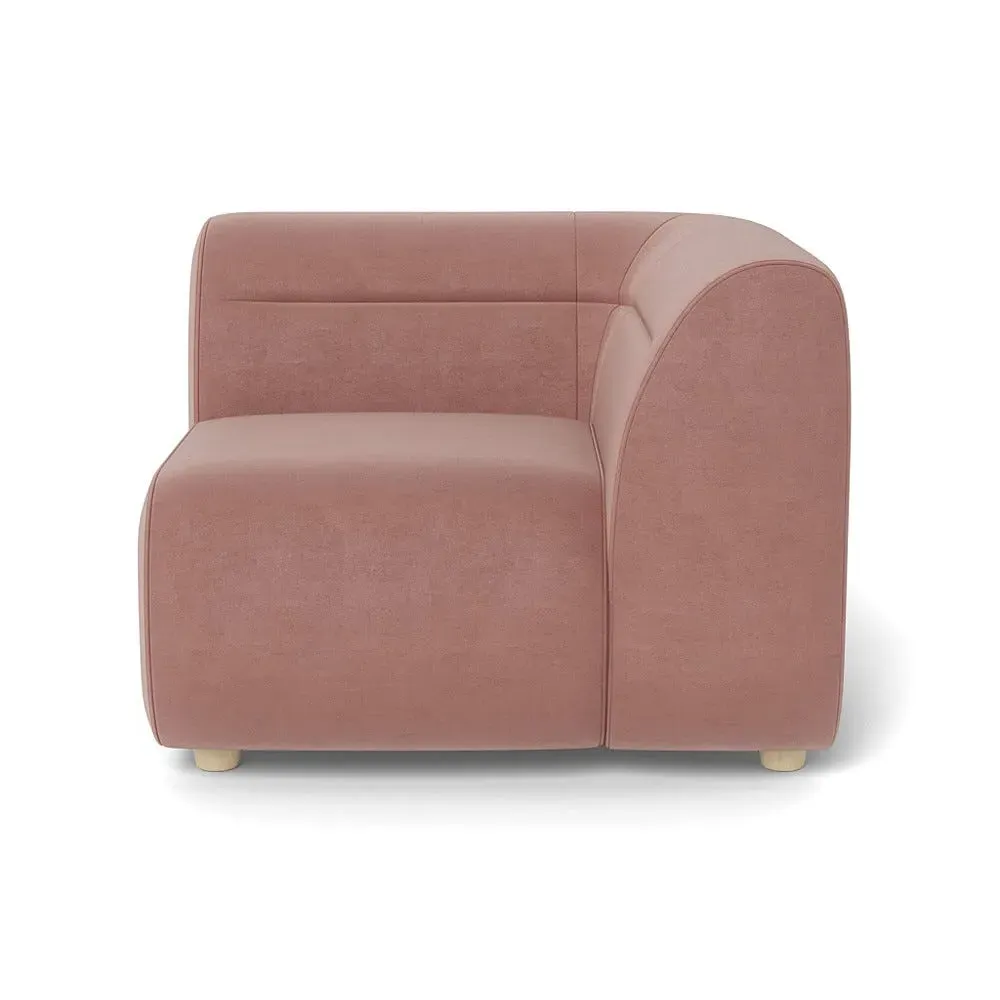 Left Corner Unit Module - Pink, Velvet