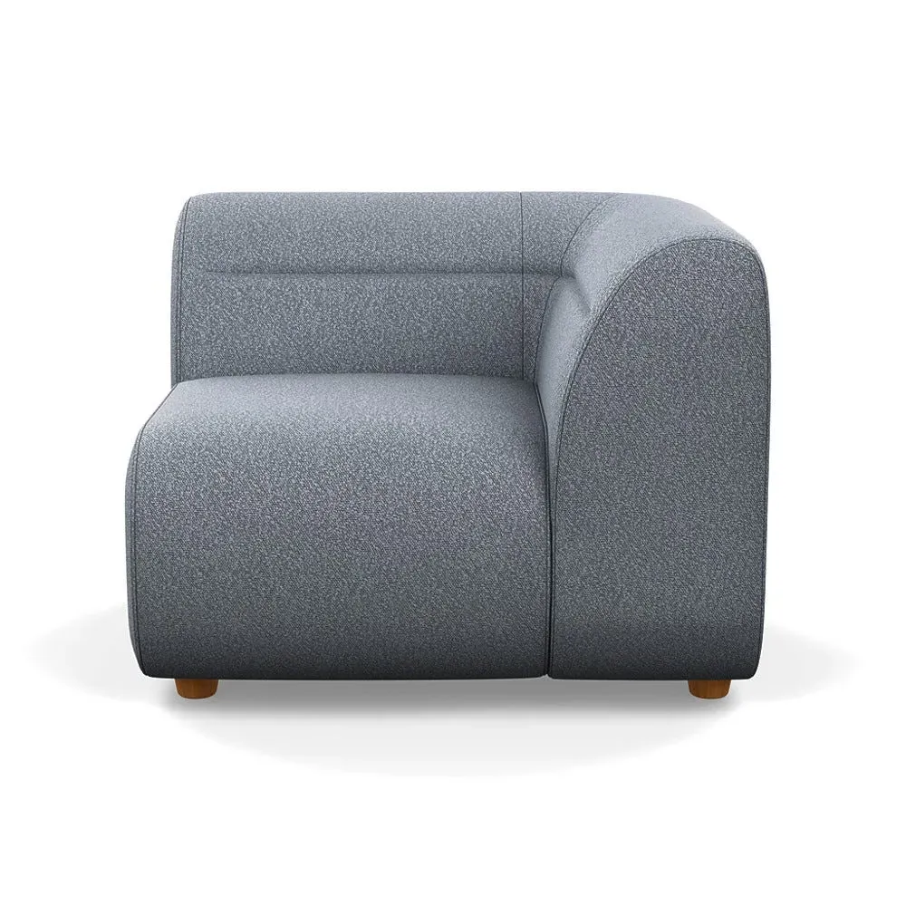 Left Corner Unit Module - Steel, Chunky Boucle