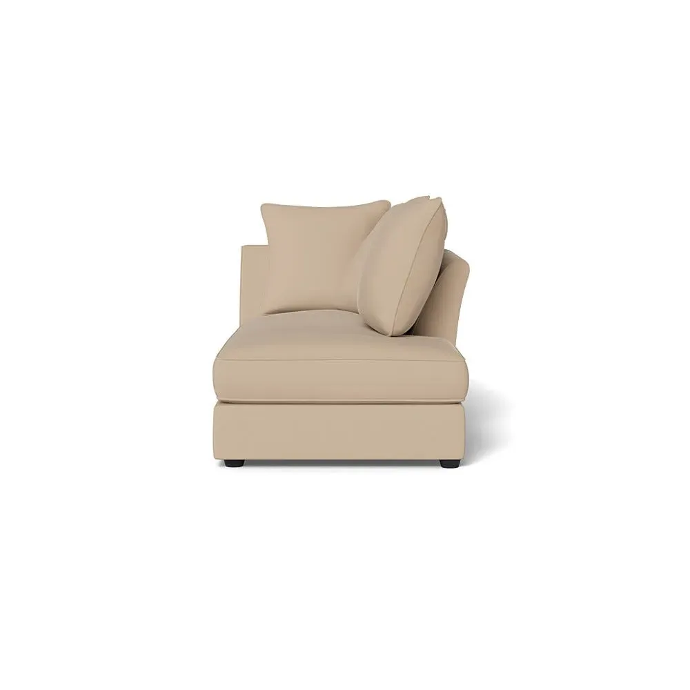Left-Hand Chaise Unit - Bamboo, Linen-Cotton