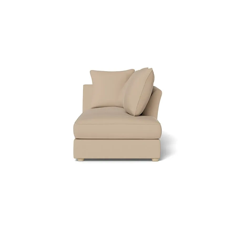 Left-Hand Chaise Unit - Bamboo, Linen-Cotton