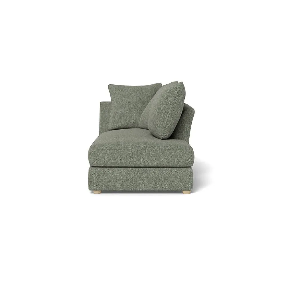 Left-Hand Chaise Unit - Lapis, Boucle Tweed