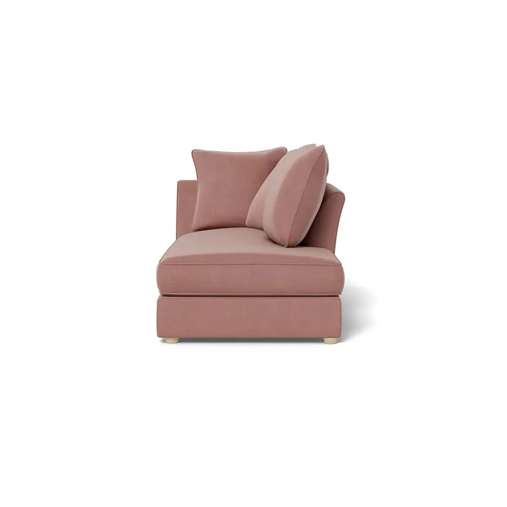Left-Hand Chaise Unit - Pink, Luxe Velvet