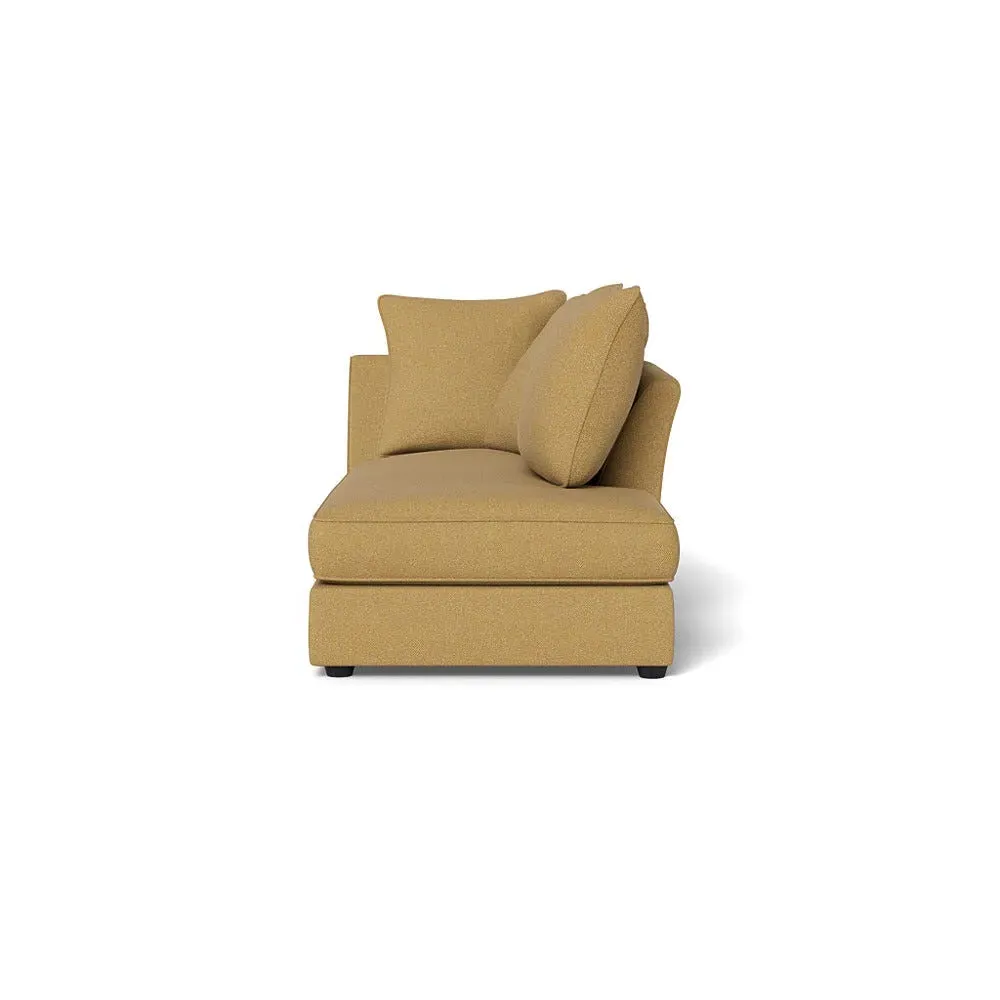 Left-Hand Chaise Unit - Yellow, Boucle Tweed