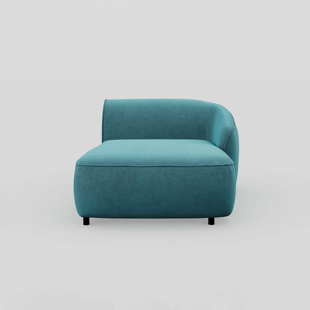LHF Chaise Module - Blue, Velvet