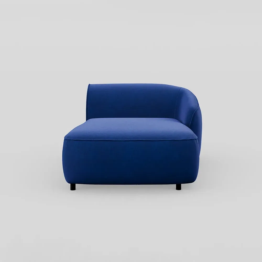 LHF Chaise Module - Blue, Velvet