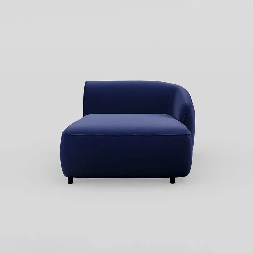 LHF Chaise Module - Blue, Velvet