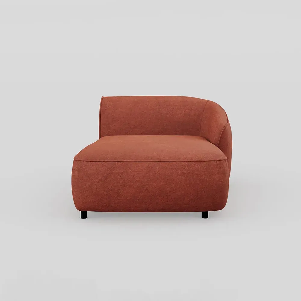 LHF Chaise Module - Orange, Velvet